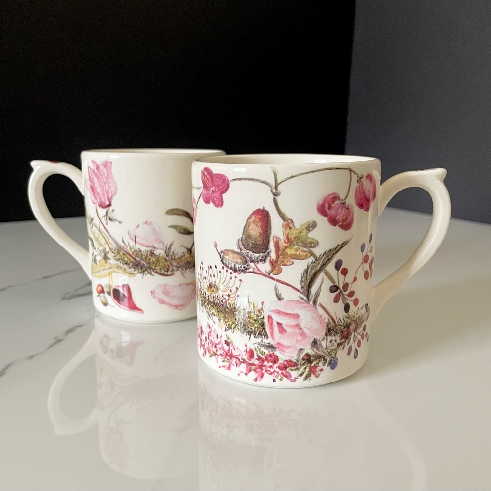 SET of 2 Bouquet Floral Mugs by Gien